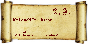 Kolcsár Hunor névjegykártya
